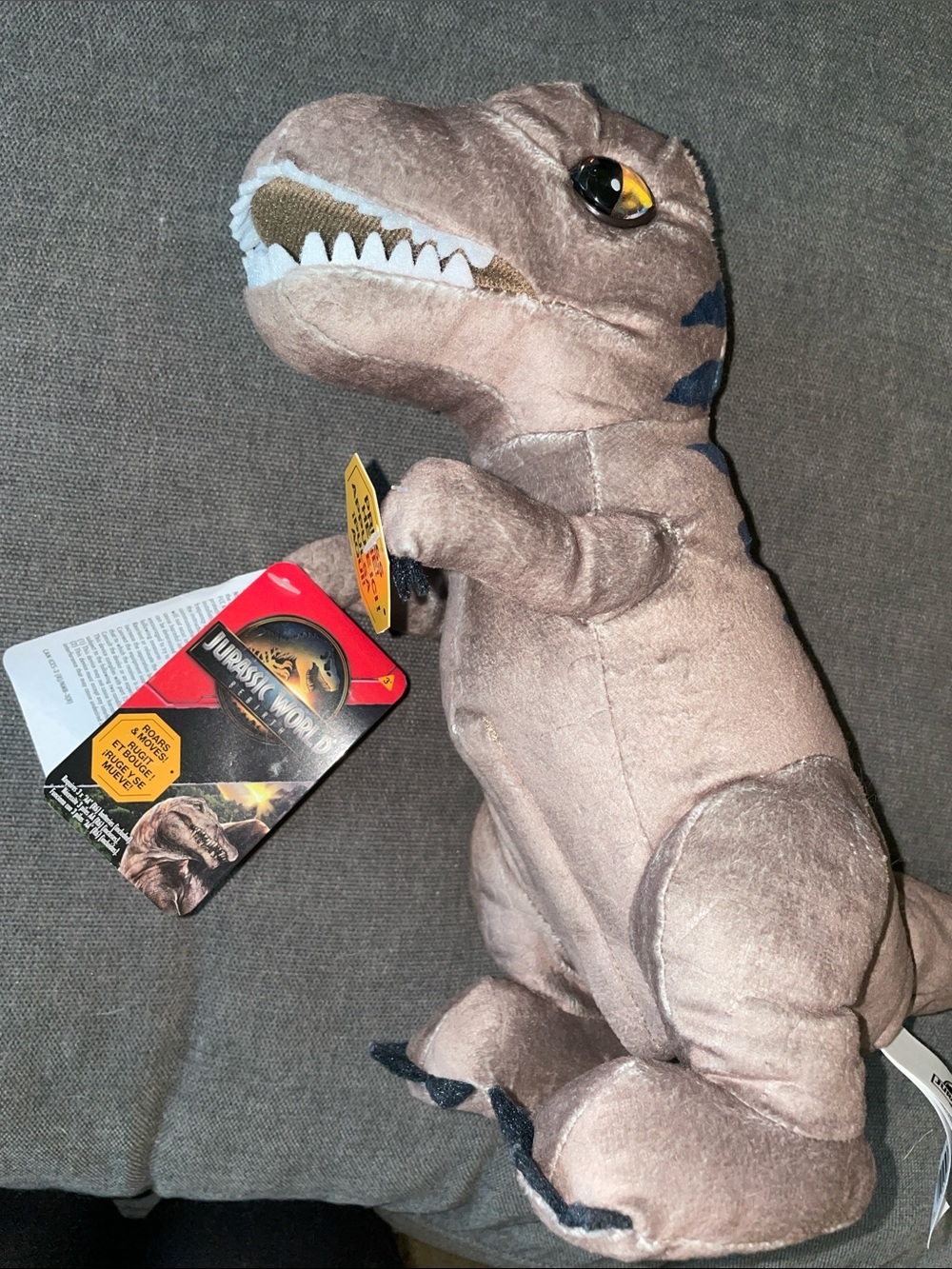 Jurassic World T-Rex Plush Toy - grey